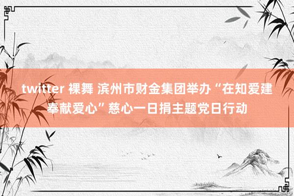 twitter 裸舞 滨州市财金集团举办“在知爱建奉献爱心”慈心一日捐主题党日行动