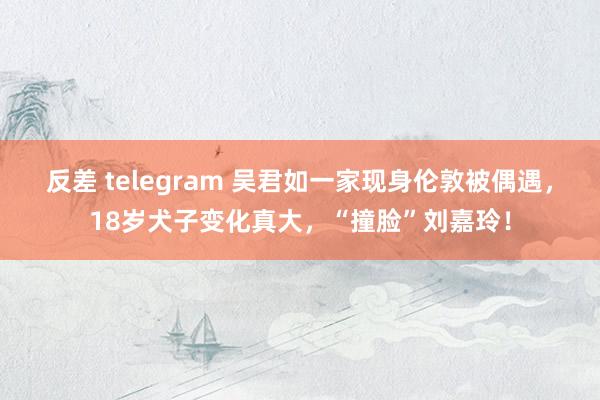 反差 telegram 吴君如一家现身伦敦被偶遇，18岁犬子变化真大，“撞脸”刘嘉玲！