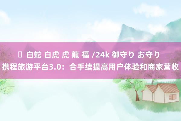 ✨白蛇 白虎 虎 龍 福 /24k 御守り お守り 携程旅游平台3.0:合手续提高用户体验和商家营收