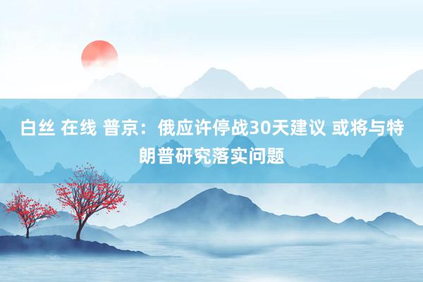 白丝 在线 普京：俄应许停战30天建议 或将与特朗普研究落实问题