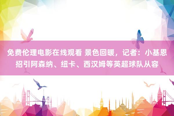 免费伦理电影在线观看 景色回暖，记者：小基恩招引阿森纳、纽卡、西汉姆等英超球队从容