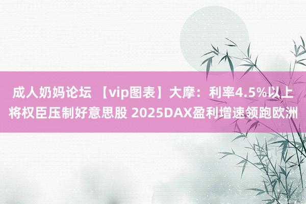 成人奶妈论坛 【vip图表】大摩：利率4.5%以上将权臣压制好意思股 2025DAX盈利增速领跑欧洲