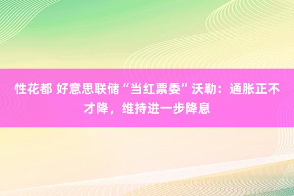 性花都 好意思联储“当红票委”沃勒：通胀正不才降，维持进一步降息