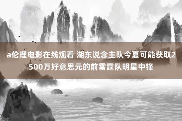 a伦理电影在线观看 湖东说念主队今夏可能获取2500万好意思元的前雷霆队明星中锋