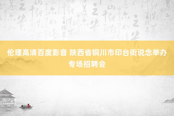 伦理高清百度影音 陕西省铜川市印台街说念举办专场招聘会