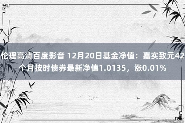 伦理高清百度影音 12月20日基金净值：嘉实致元42个月按时债券最新净值1.0135，涨0.01%
