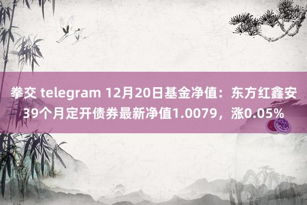 拳交 telegram 12月20日基金净值：东方红鑫安39个月定开债券最新净值1.0079，涨0.05%