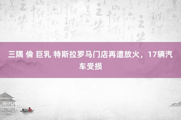 三隅 倫 巨乳 特斯拉罗马门店再遭放火，17辆汽车受损