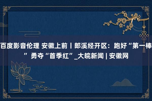 百度影音伦理 安徽上前丨郎溪经开区：跑好“第一棒” 勇夺“首季红”_大皖新闻 | 安徽网