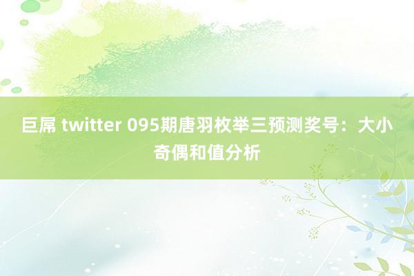 巨屌 twitter 095期唐羽枚举三预测奖号：大小奇偶和值分析