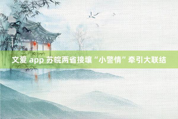 文爱 app 苏皖两省接壤“小警情”牵引大联结