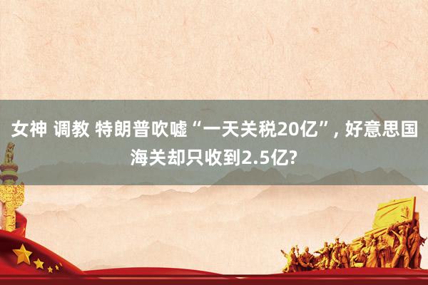 女神 调教 特朗普吹嘘“一天关税20亿”, 好意思国海关却只收到2.5亿?