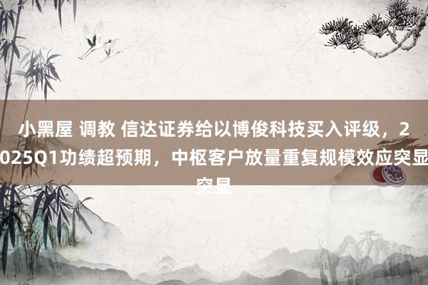 小黑屋 调教 信达证券给以博俊科技买入评级，2025Q1功绩超预期，中枢客户放量重复规模效应突显