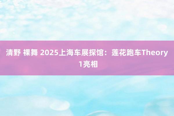 清野 裸舞 2025上海车展探馆：莲花跑车Theory 1亮相