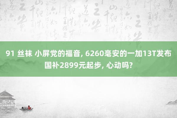 91 丝袜 小屏党的福音， 6260毫安的一加13T发布国补2899元起步， 心动吗?